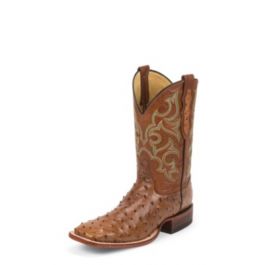 Justin full quill ostrich roper boots cognac hotsell