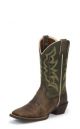 JUSTIN MEN'S WAXY BROWN WESTERN BOOTS 2569