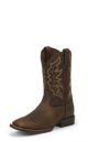 JUSTIN MEN'S PEBBLE BROWN WESTERN BOOTS 7222