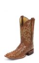 JUSTIN MEN'S COGNAC WAXY FULL QUILL OSTRICH REMUDA® EXOTIC BOOTS 8516