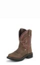 JUSTIN WOMEN'S BROWN GYPSY BOOTS WITH PINK DETAIL L9903