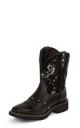 JUSTIN WOMEN'S BLACK GYPSY BOOTS WITH BLACK PATTERN TOP L9977