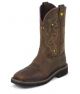 JUSTIN WOMEN'S RUGGED TAN STAMPEDE COMPOSITION TOE WORK BOOTS WKL4664