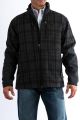 Cinch Mens Gray and Black Brushed Plaid Hybrid Jacket1072001