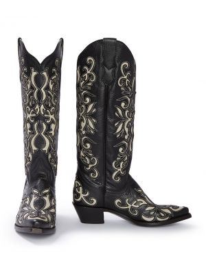 Stetson Women's Ivy Destroyer Black & Durango Cream Cowboy Boot 12-021-6115-1051