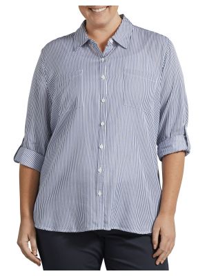 DICKIES WOMEN'S Plus Size Long Sleeve Button-Up Shirt FLW210
