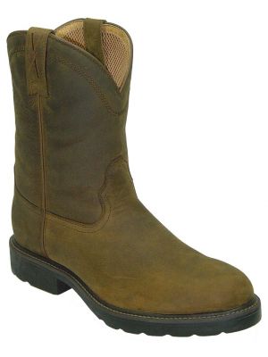 Twisted X Lite Distressed Pull-On Work Boots - Round Toe 050K04