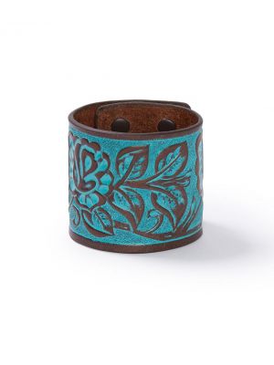 Stetson Wide Floral Tooled Wristband 9121S