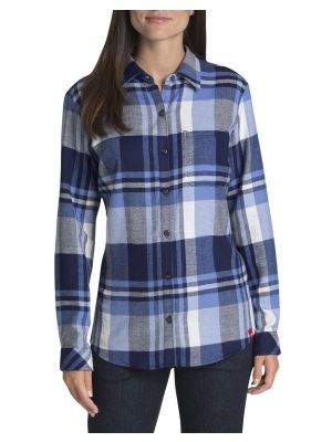 Dickies Women's Long Sleeve Plaid Flannel Shirt FL075