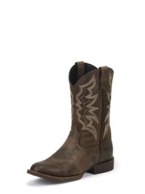 JUSTIN MEN'S DISTRESSED BROWN WESTERN BOOTS 7221
