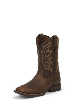 JUSTIN MEN'S PEBBLE BROWN WESTERN BOOTS 7222