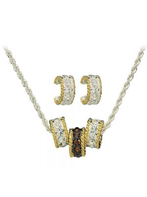 Montana Silversmiths Topaz Crystal Shine Triple Rings Jewelry Set JS61133
