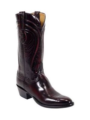Lucchese Classic Black Cherry Brush Off Goat Cowboy Boot L1505