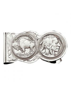 Montana Silversmiths Buffalo Indian Nickel Scalloped Money Clip MCL50