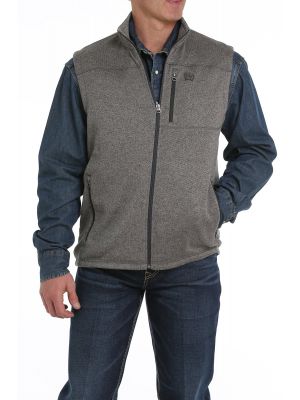 CINCH MENS SWEATER KNIT FLEECE VEST - HEATHER GRAY MWV1225002