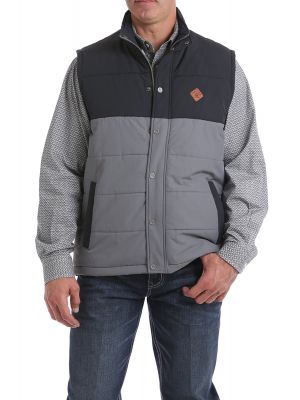 CINCH MENS RIPSTOP PUFFER VEST - CHARCOAL/BLACK MWV1516001