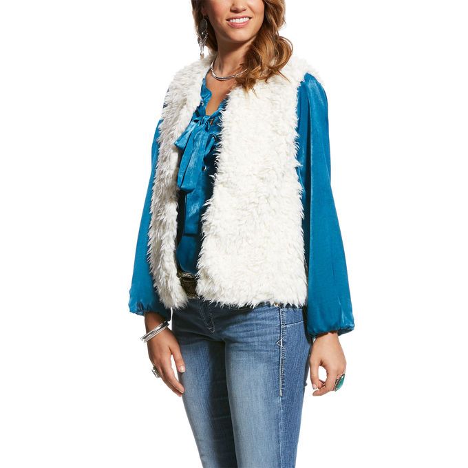 ariat faux fur vest