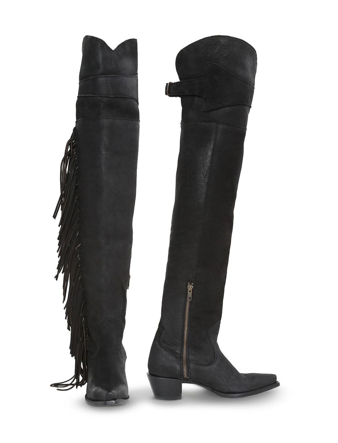 womens black leather over the knee boots