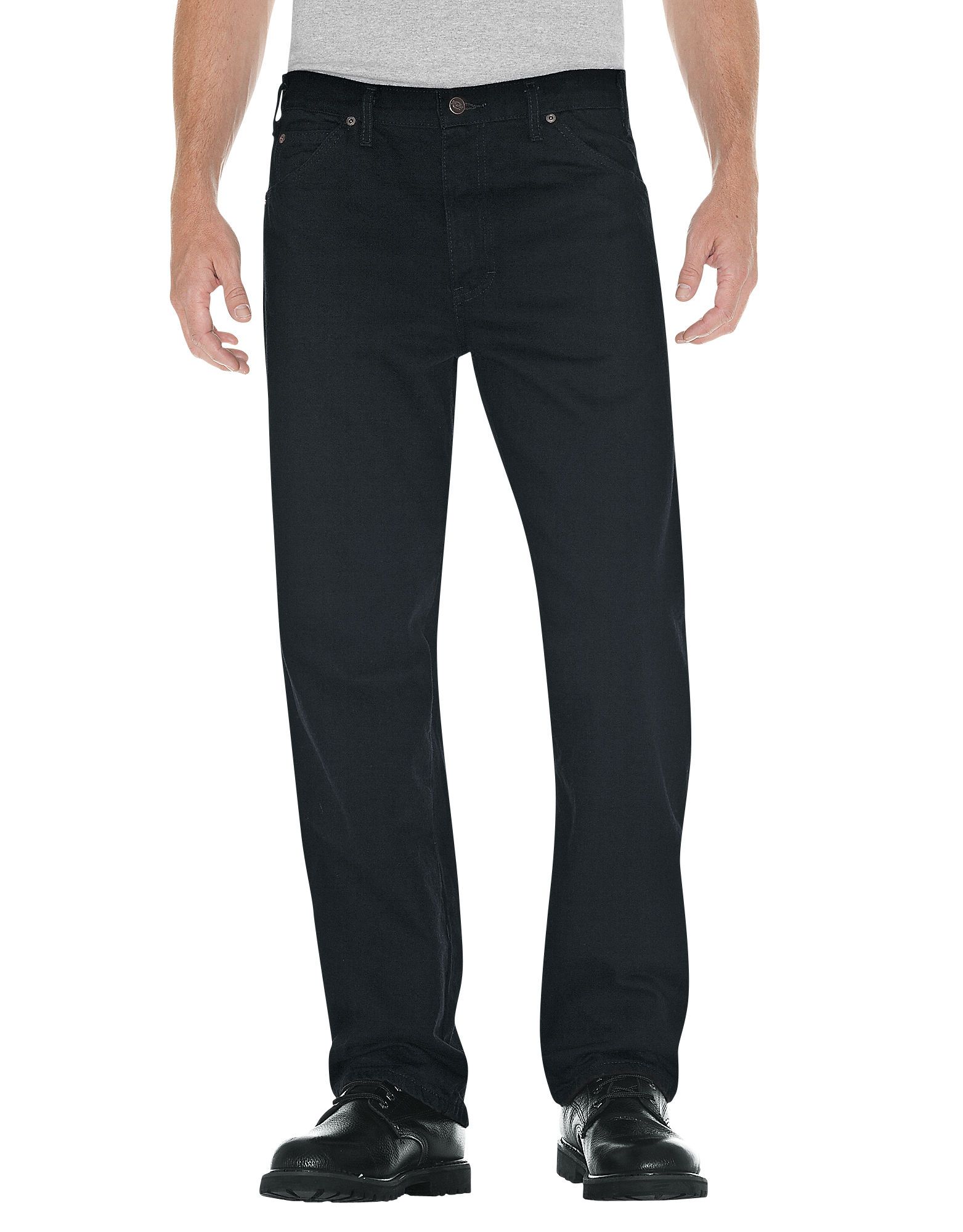 Dickies Mens Relaxed Straight Fit 5-Pocket Denim Jeans Overdyed Black ...