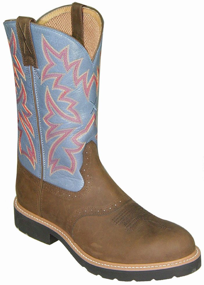 Twisted X Men's Denim Blue Cowboy Pull-On Work Boots 050X58