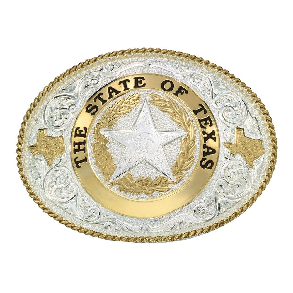 Montana Silversmiths Eagle Western Belt Buckle - Silver/Gold