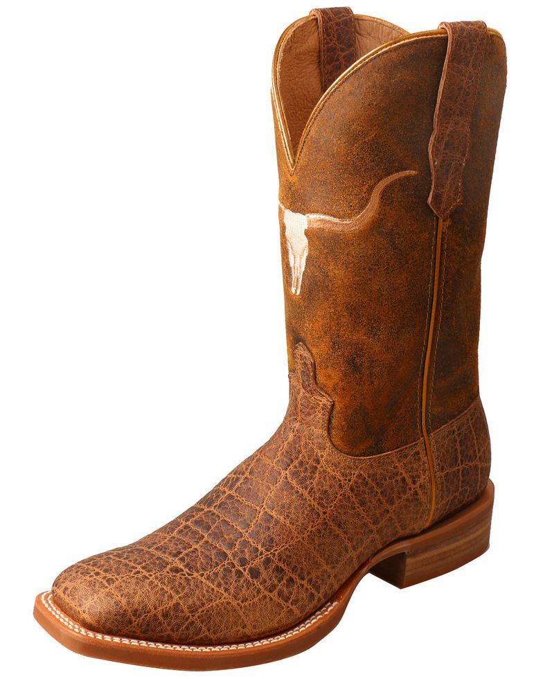 Twisted X Mens Lite Cowboy Elephant Print Western Work Boot Wide Square Toe