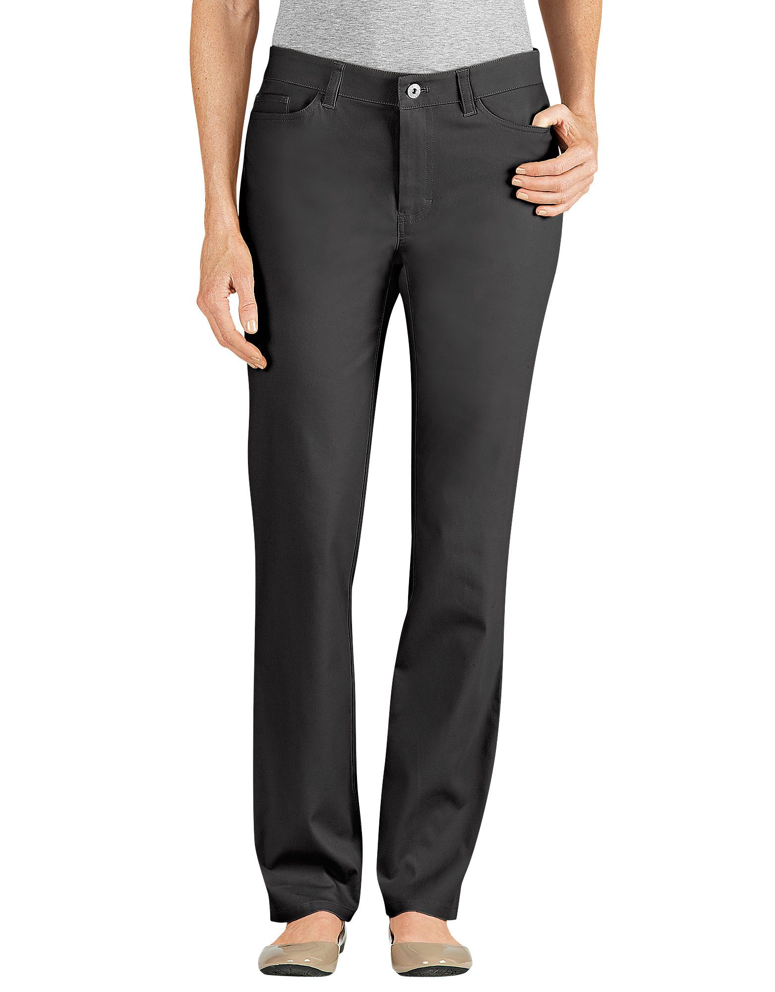 Dickies Womens Mid-Rise Skinny Stretch Twill Pant
