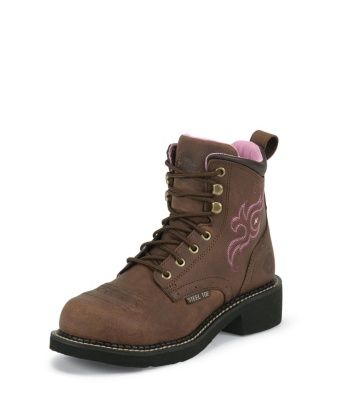 justin lace up boots for women
