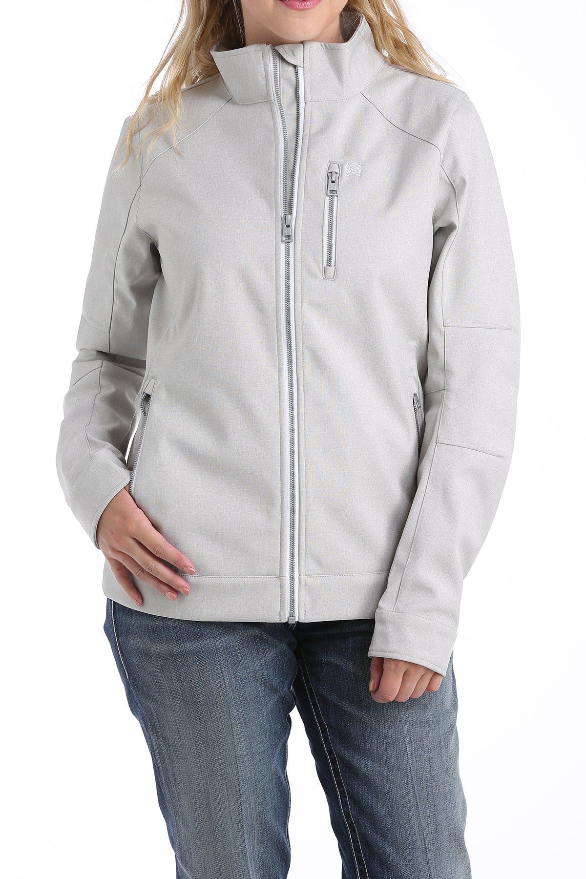 Cinch Women's Grey & Teal Textured Bonded Water Resistant Jacket Coat MAJ9833001
