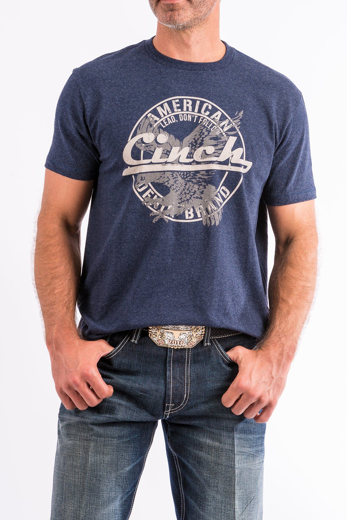 Cinch MENS NAVY COTTON-POLY TEE SHIRT 