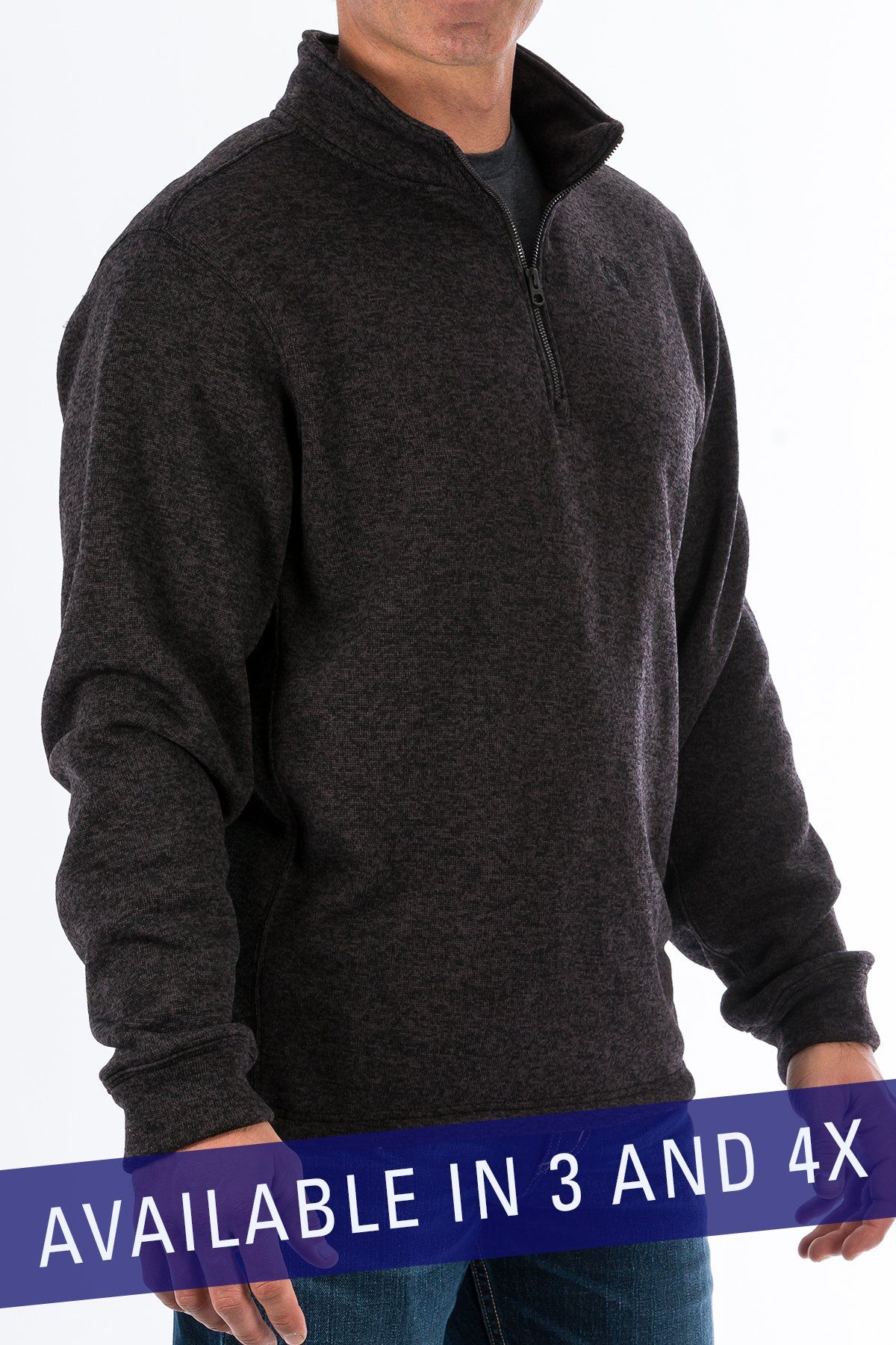 To grader detail bro Cinch Mens 3XL 1/4 Zip Sweater Pullover - Black MWK108001X