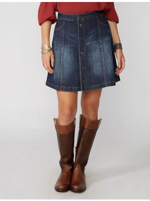 Stetson Snap Front Gored Denim Skirt 11-060-0202-0341