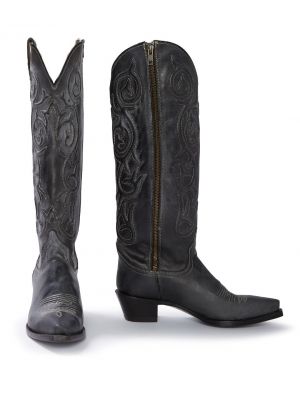 Stetson Women's Black Corded Design Side Zip Cowboy Boot 12-021-9105-1210