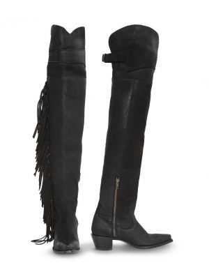 Stetson Women's Black Fringe Over The Knee Leather Boot 12-021-9105-1306