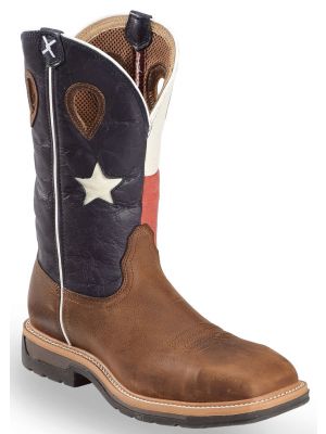 Twisted X Men's Lite Texas Flag Pull-On Work Boots 050K19