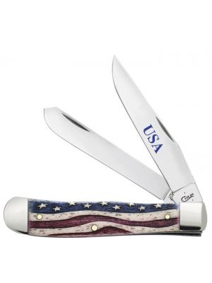 Case Star Spangled Embellished Smooth Natural Bone Trapper 64132