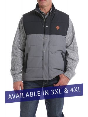 CINCH MEN'S 3XL/4XL RIPSTOP PUFFER VEST - CHARCOAL/BLACK MWV151601X