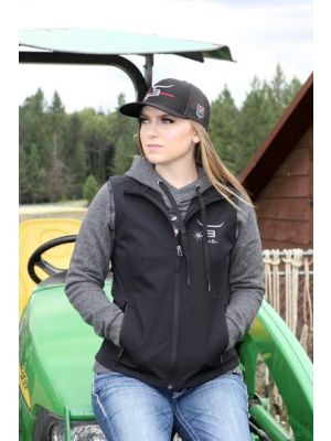 SPIN-EM Women's Black Vest- Charcoal WBVC0021