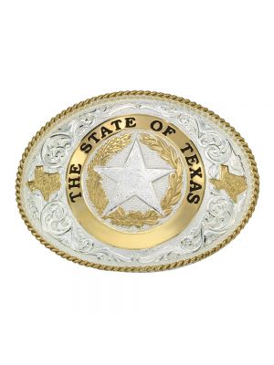Montana Silversmiths State of Texas Star Seal Western Belt Buckle 61374