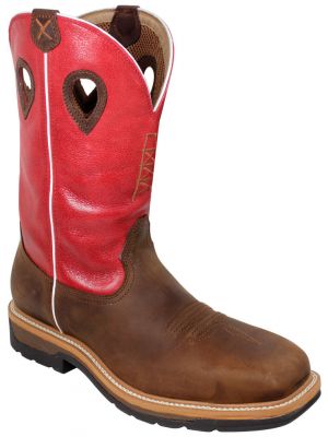 Twisted X Men's Red Waterproof Lite Cowboy Work Boots 050X63