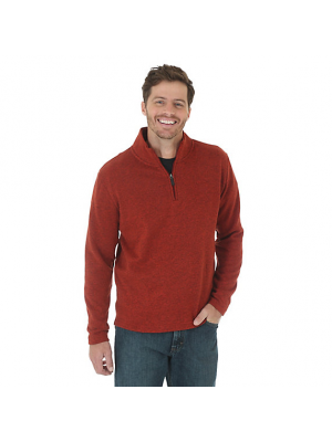 WRANGLER® LONG SLEEVE KNIT 1/4 ZIP FRONT SOLID JACKET HZB2GWR