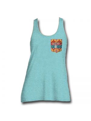 Hooey Shirts Hooey, turquoise tank top with Aztec pocket HT1110TQ