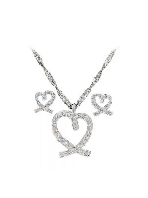 Montana Silversmiths A Caring Heart in Clear Rhinestones Jewelry Set JS744