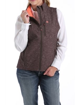 CINCH WOMENS BONDED VEST - BROWN/CORAL MAV9883002