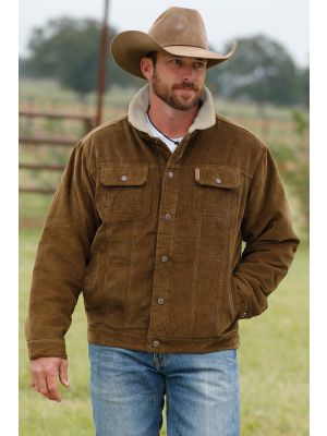 CINCH MENS CORDUROY TRUCKER JACKET - RUSSET MWJ1511001