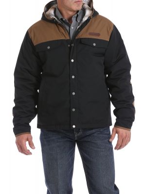 CINCH MENS COLOR BLOCKED CANVAS BARN COAT - BLACK/TAN MWJ1512001