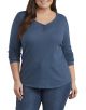 DICKIES WOMEN'S Plus Size Long Sleeve Henley Shirt FLW097