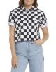 DICKIES WOMEN'S Checkered Short Sleeve Cropped Work Shirt L10029