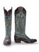 Stetson Women's Vivi Blue Jean Crackle Back Zip 12-021-6115-0971 