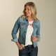 WRANGLER® WOMEN'SPREMIUM DENIM JACKET WITH BUTTON FLAP - LIGHT DENIM LWJ371D